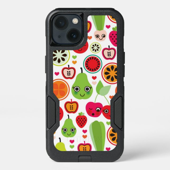 fruit kids illustration apple otterbox iPhone case (Back)
