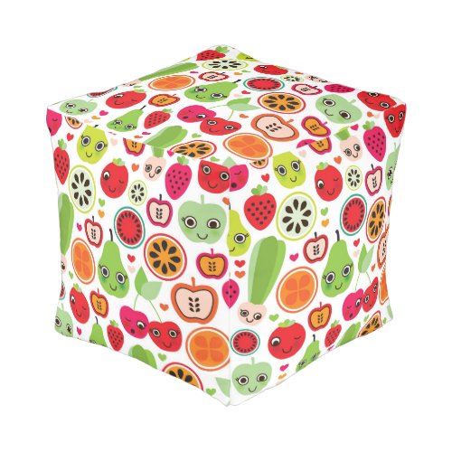 fruit kids illustration apple pouf