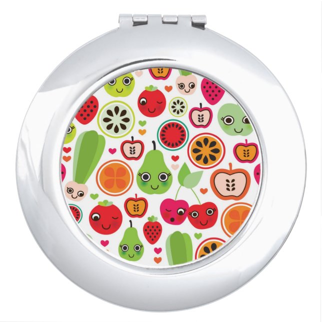fruit kids illustration apple vanity mirror (Front)