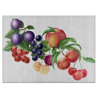 Fruit Kitchen Art Glass Cutting Board