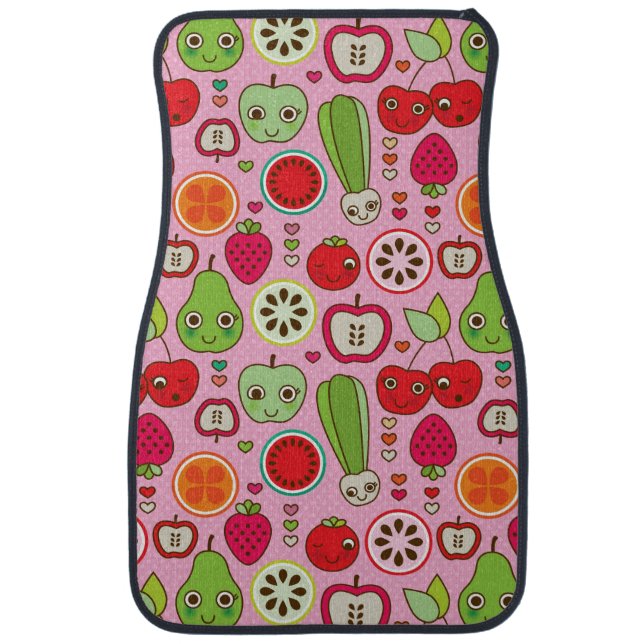 fruit kitchen illustration pattern car floor mat (Front)
