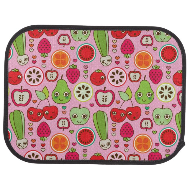 fruit kitchen illustration pattern car mat (Rear)