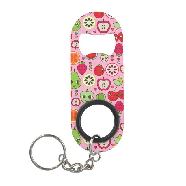 fruit kitchen illustration pattern keychain bottle opener (Front)