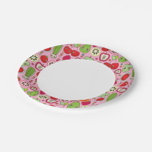 fruit kitchen illustration pattern paper plates