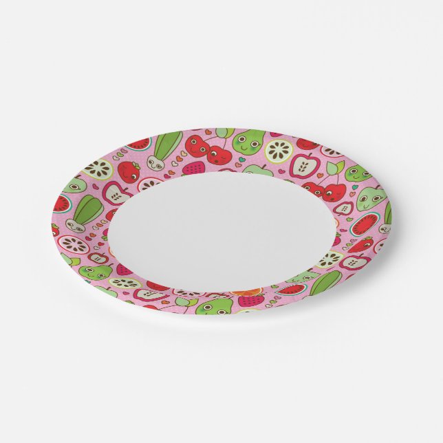 fruit kitchen illustration pattern paper plates (Angled)
