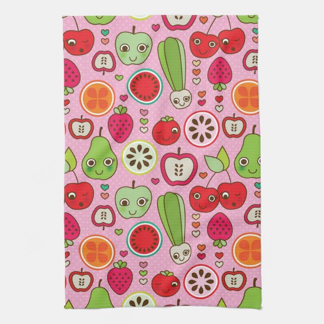 fruit kitchen illustration pattern towel (Vertical)