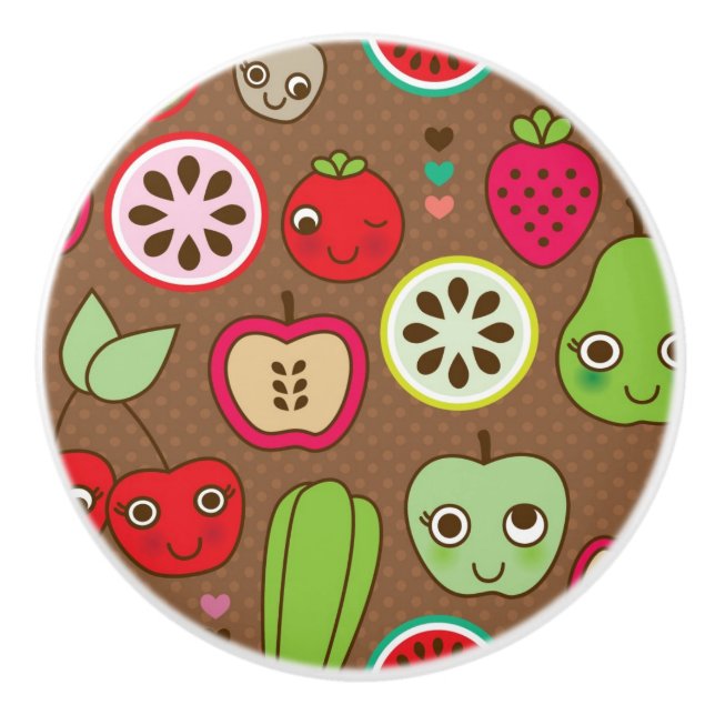 Fruit Kitchen Pattern Ceramic Knob (Front)