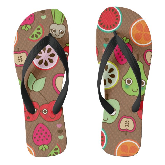 Fruit Kitchen Pattern Flip Flops (Footbed)