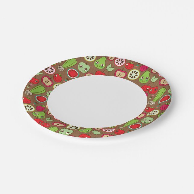 Fruit Kitchen Pattern Paper Plates (Angled)