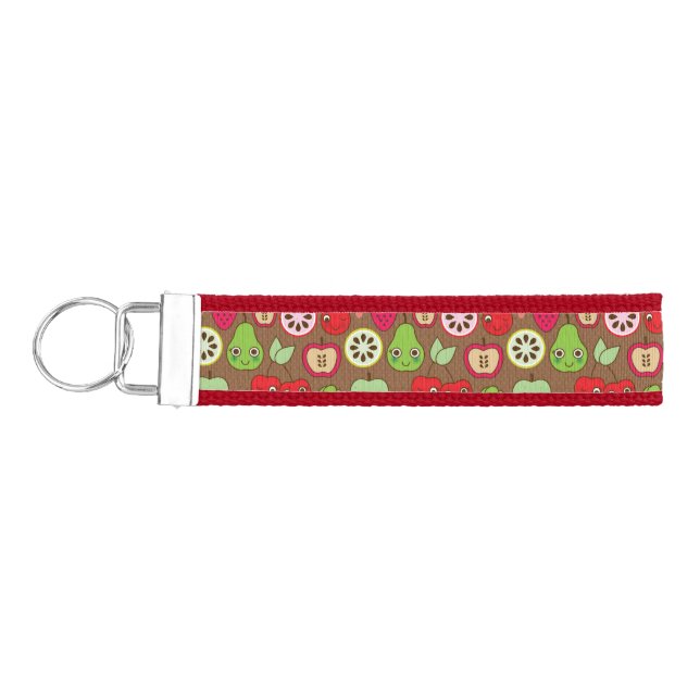 Fruit Kitchen Pattern Wrist Keychain (Keys on Left)