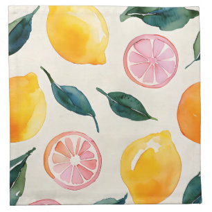 Fruit Lemon Leaf Farmhouse Decor Cloth Napkin