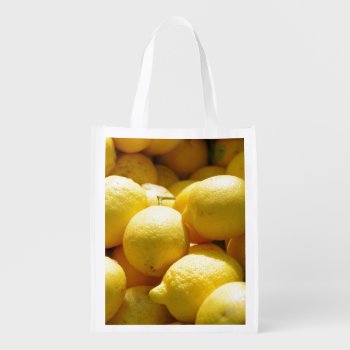 Fruit: Lemons Reusable Grocery Bag by theunusual at Zazzle