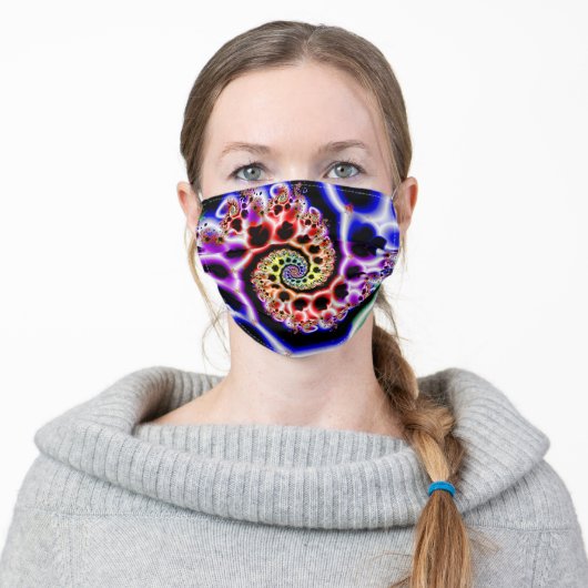 Fruit Loops | Rainbow Fractal Art Adult Cloth Face Mask (Worn)