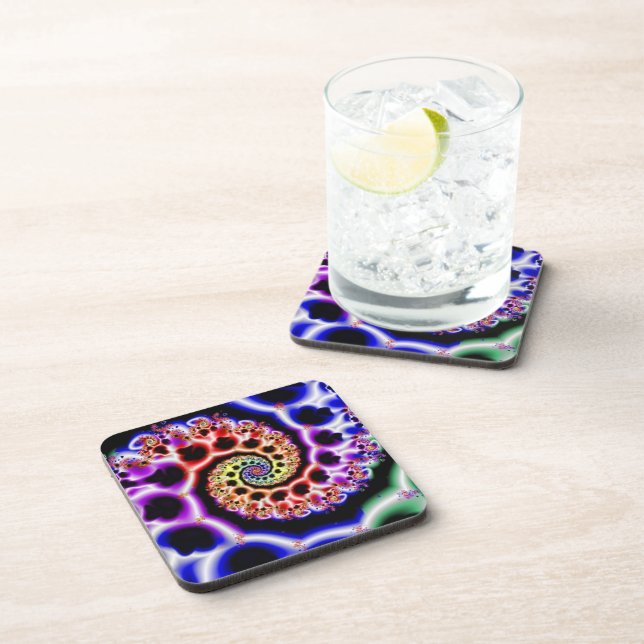 Fruit Loops | Rainbow Fractal Art Drink Coaster (Right Side)