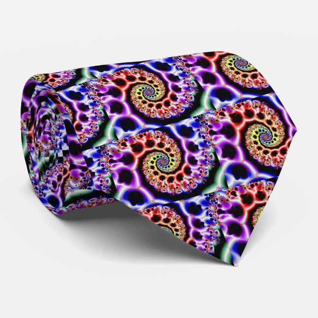 Fruit Loops | Rainbow Fractal Art Neck Tie (Rolled)