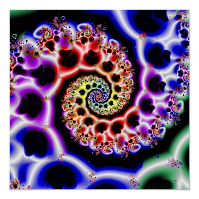 Fruit Loops | Rainbow Fractal Art Poster (Front)