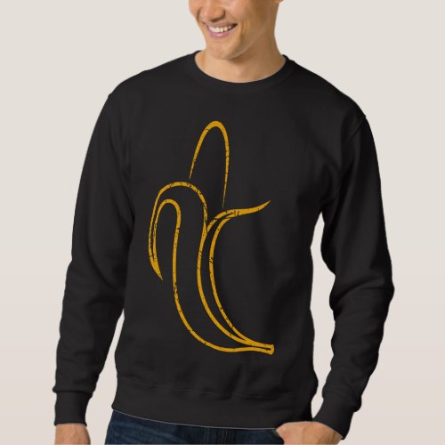Fruit Lover Banana Minimalist Design Vegetarian Ba Sweatshirt