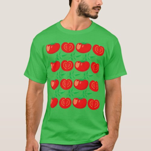 Fruit Lover Vegans Tomato Pattern Fruitarian Tomat T_Shirt