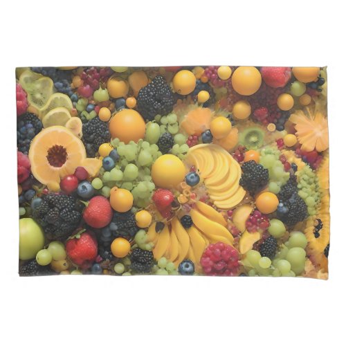 Fruit Lovers Delight Colorful Fruit Platter Pillow Case