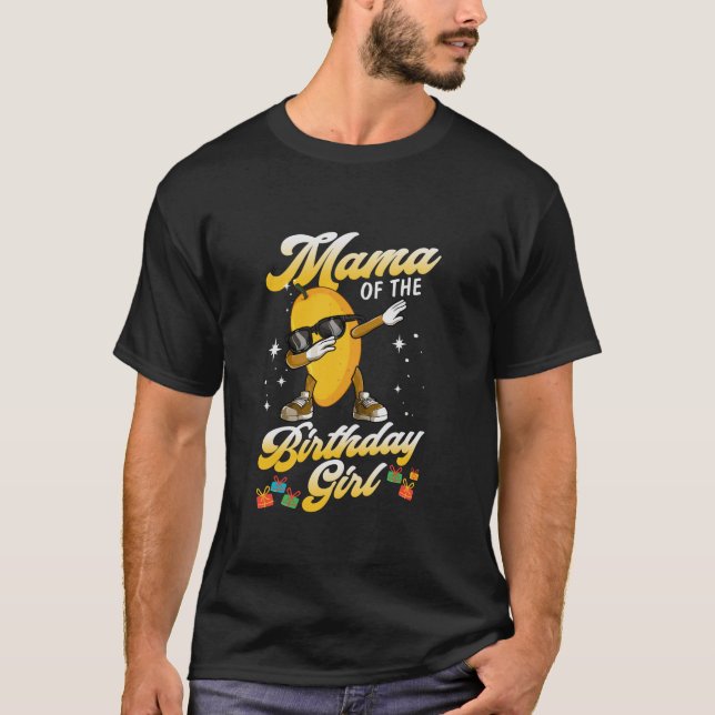 Fruit Lovers Mama Of The Birthday Girl Mango Long  T-Shirt (Front)