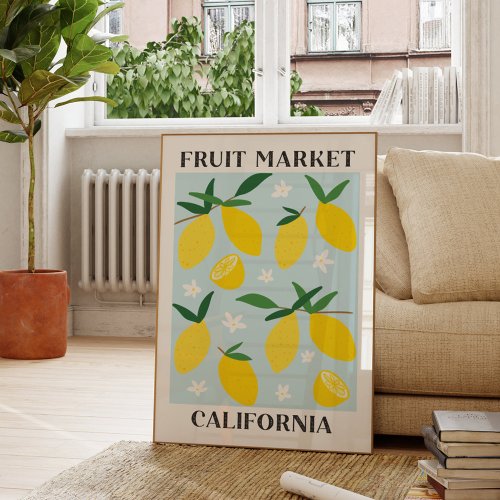 Fruit Market California Yellow Lemon Food Poster