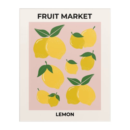 Fruit Market Lemon Print Modern Food Art Abstract