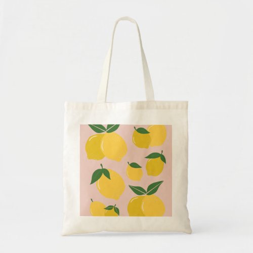 Fruit Market Lemon Print Modern Food Art Abstract Tote Bag