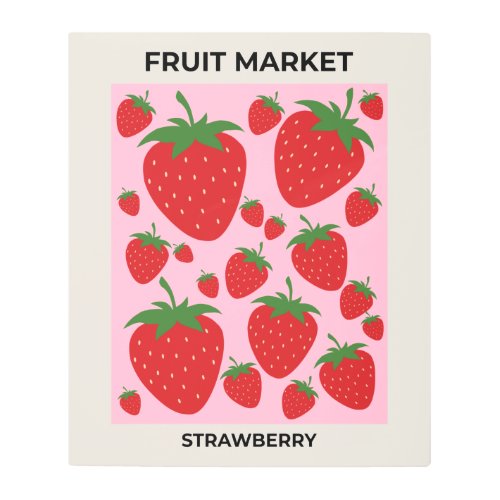 Fruit Market Pink Strawberries Food Art Abstract