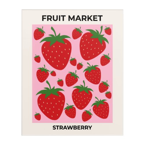 Fruit Market Pink Strawberries Food Art Abstract