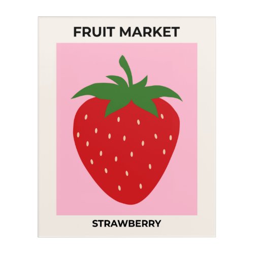 Fruit Market Pink Strawberry Food Art Modern Decor