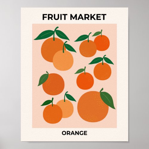 Fruit Market Print Oranges Vintage Fruit Art Decor