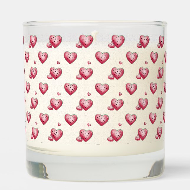 Fruit melone heart candle, sandal wood scented candle (Front)