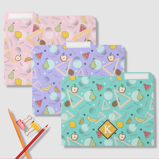 Fruit Memphis Pastel Pattern Set File Folder (Creator Uploaded)