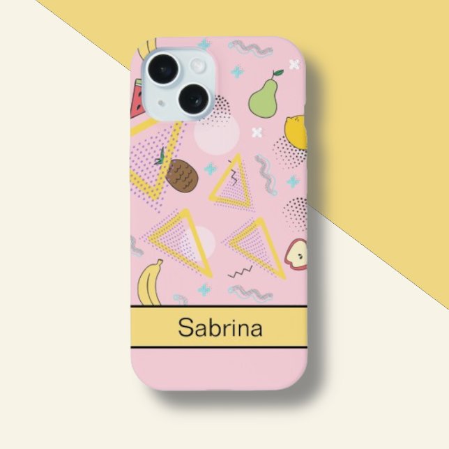 Fruit Memphis Pattern Pink Iphone Case (Creator Uploaded)
