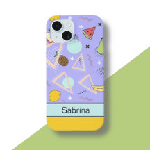 Fruit Memphis Pattern Purple