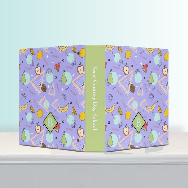 Fruit Memphis Purple Pattern 3 Ring Binder (Creator Uploaded)