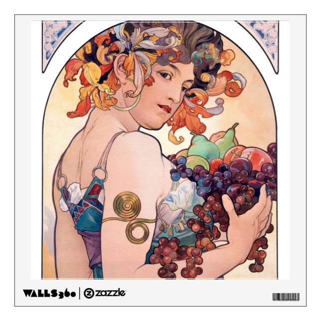 Fruit, Mucha Wall Decal (Front)