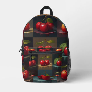 "Fruit Muse: Cherry Canvas" Printed Backpack