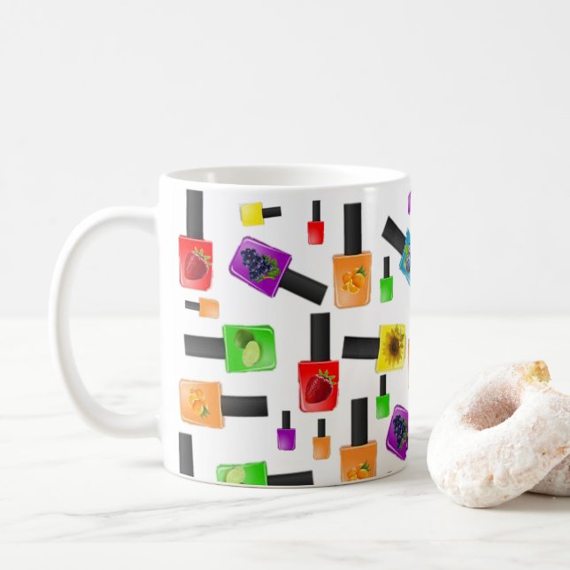 Fruit Nail Polish Colors Mug (With Donut)