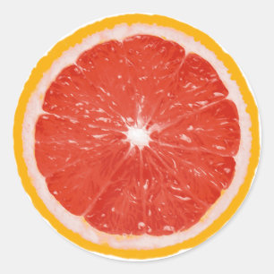 Fruit Note Round Sticker - Grapefruit