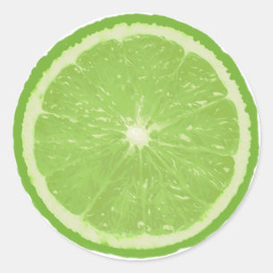 Fruit Note Round Sticker - Lime