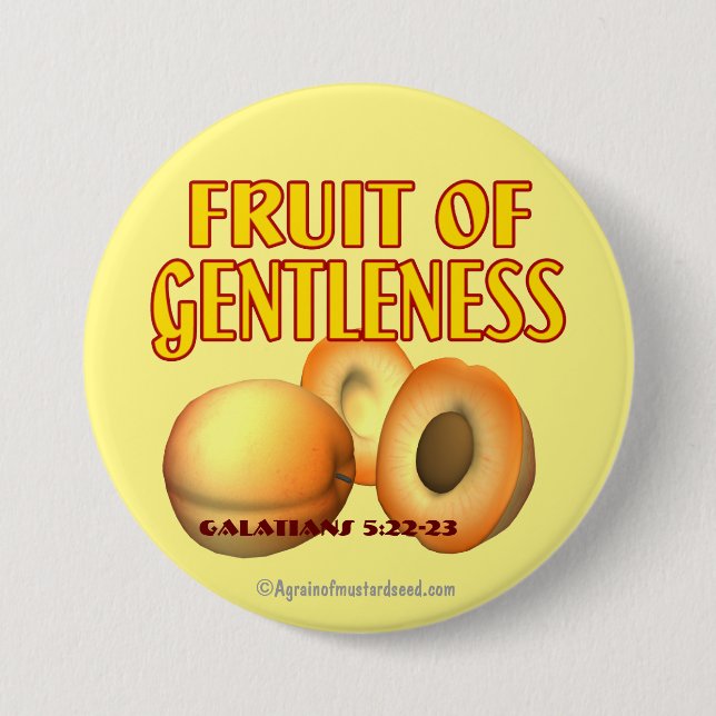Fruit of Gentleness Pinback Button (Front)