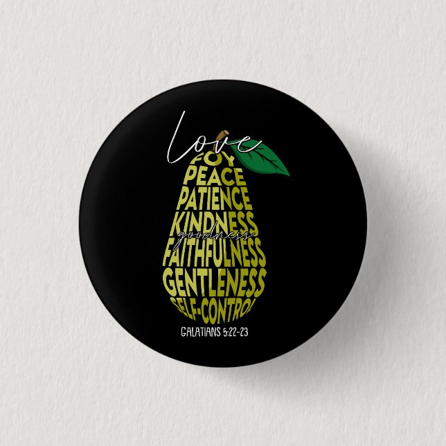 Fruit Of Spirit Love Joy Peace Patience Kindness G Button (Front)
