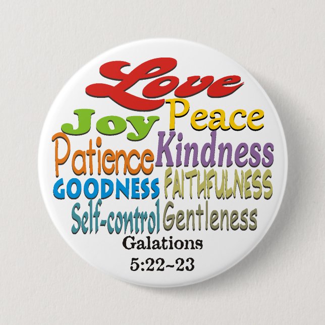 Fruit of the Holy Spirit ~ Button (Front)
