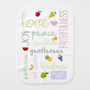 Fruit of the Holy Spirit Christian bible Baby Burp Cloth