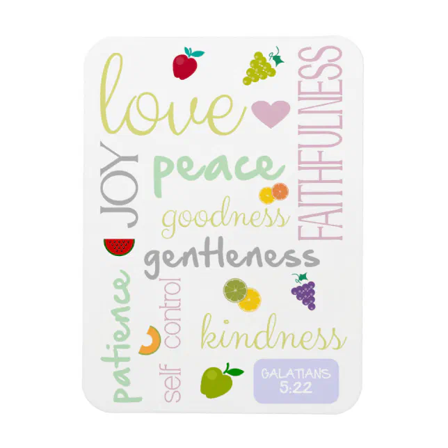 Fruit of the Holy Spirit Christian magnet | Zazzle