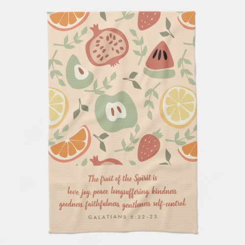 Fruit of the Spirit Abstract Scripture Kitchen Towel