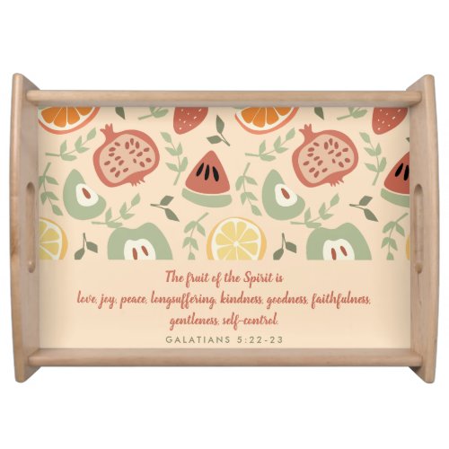 Fruit of the Spirit Abstract Scripture Serving Tray