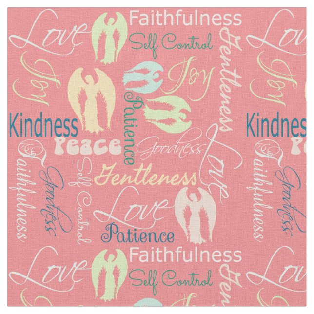 Fruit of the Spirit Angels Fabric (Close Up)