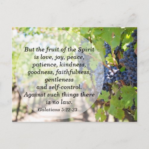 Fruit of the Spirit Bible Memory Verse Postcard